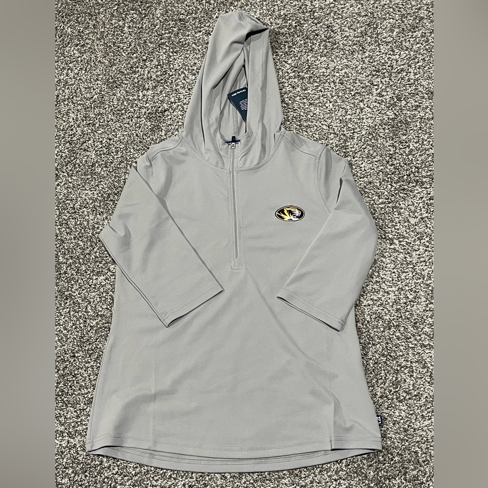 Missouri Tigers Cutter & Buck Womens Small Half-Zip 3/4 Sleeve Hoodie Pullover